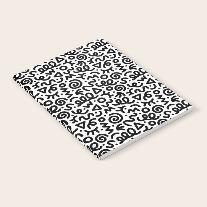 Fun black and white doodle art pattern Notebook Gallery Image 1