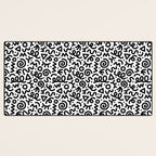 Fun black and white doodle art pattern Desk Mat Gallery Image 3