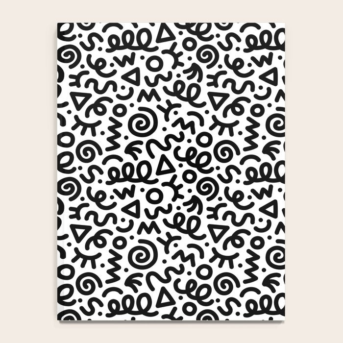 Fun black and white doodle art pattern Notebook Gallery Image 4