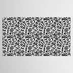 Fun black and white doodle art pattern Tablecloth Gallery Image 2