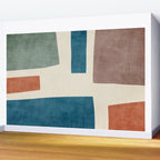 Navy Rust Brown Green Modern Artwork Wall Mural Gallery Image 2