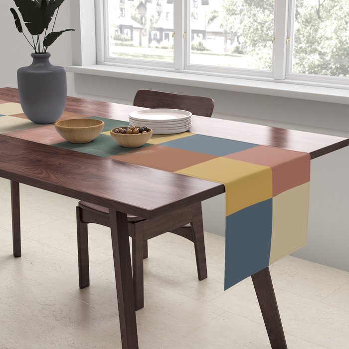 Bold Retro Checks Pattern - Large XI Table Runner Gallery Image 2