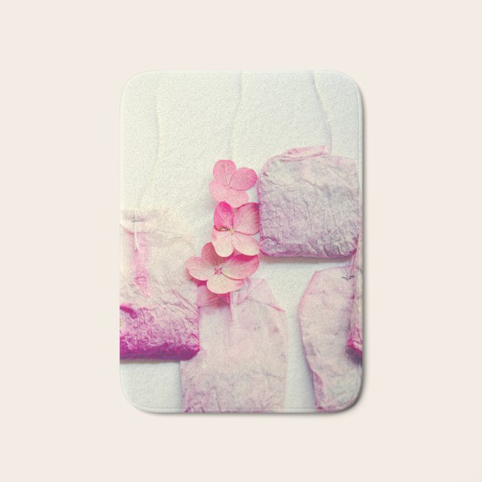 The Art of Tea - white still life photograph wall decor Bath Mat Gallery Image 1