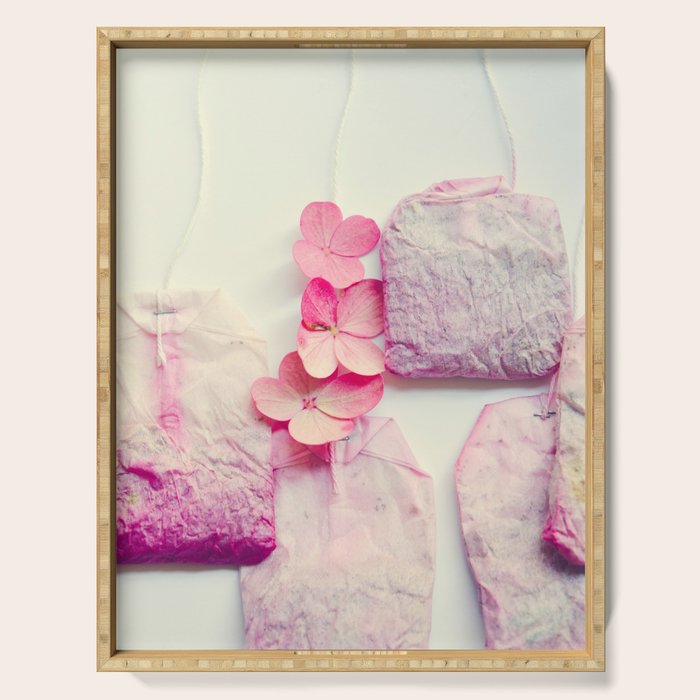The Art of Tea - white still life photograph wall decor Serving Tray Gallery Image 1