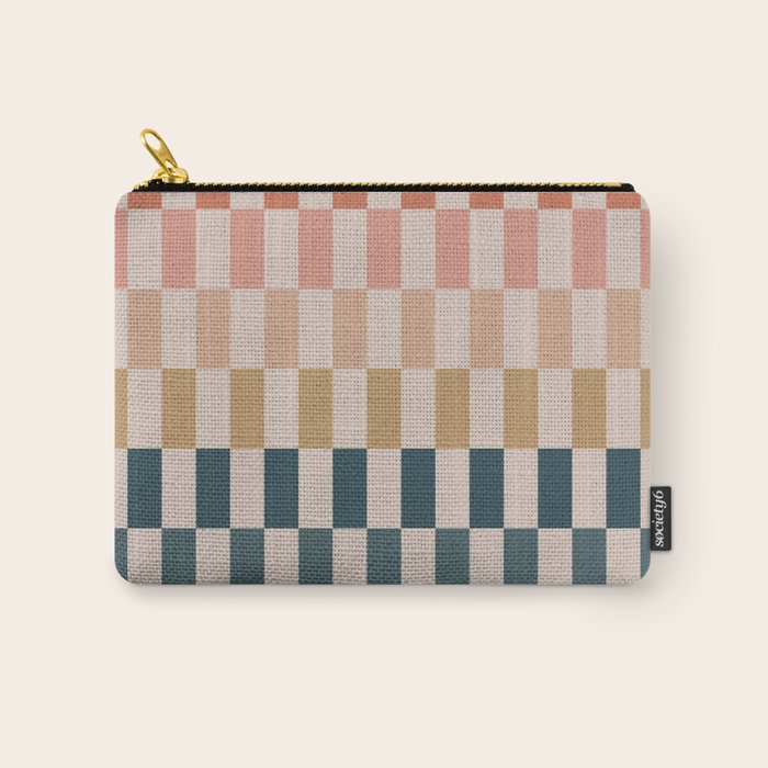 Green And Terracotta Stripes Carry All Pouch Gallery Image 1