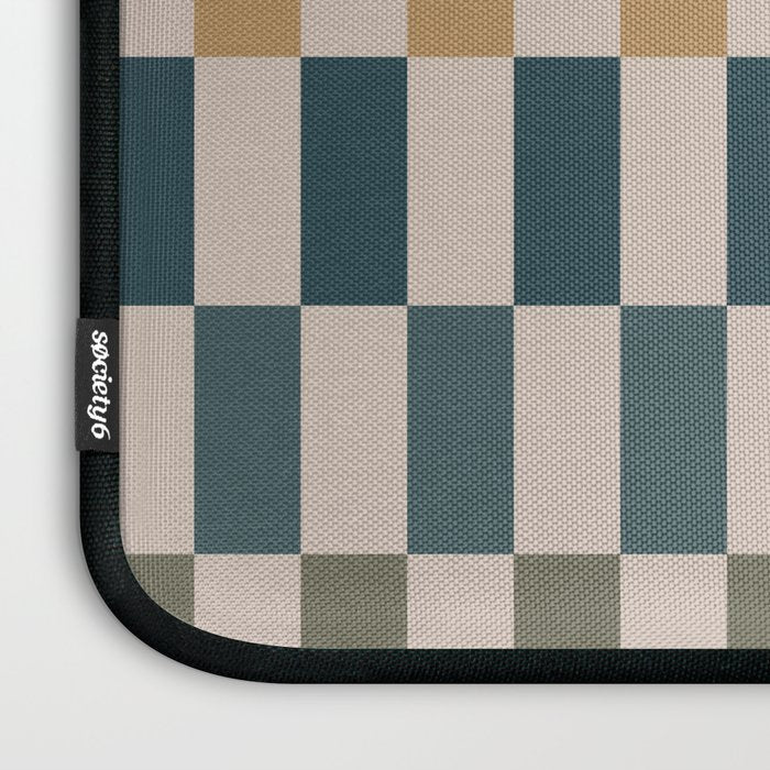 Green And Terracotta Stripes Laptop Sleeve Gallery Image 3