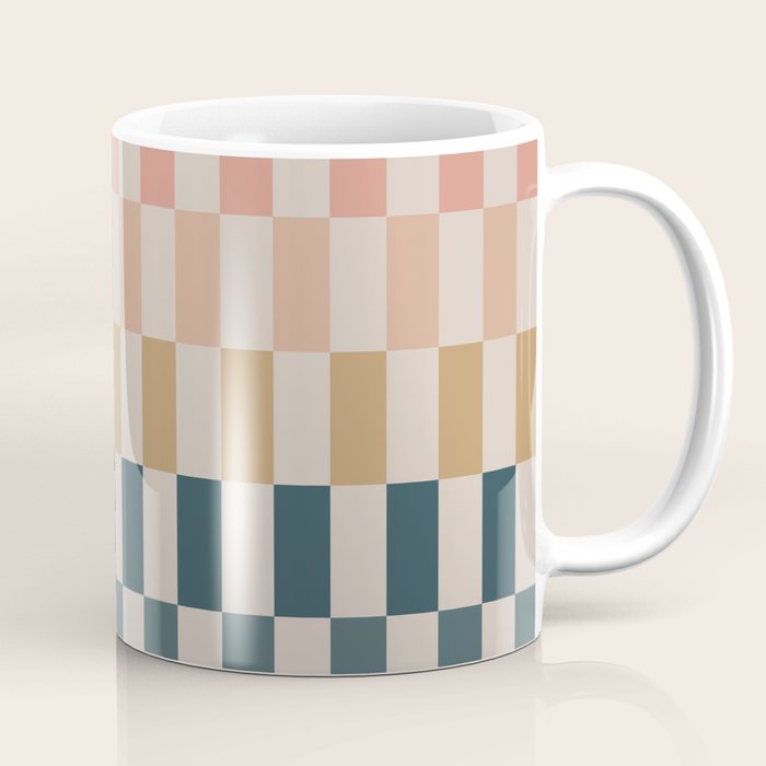 Green And Terracotta Stripes Coffee Mug Gallery Image 1