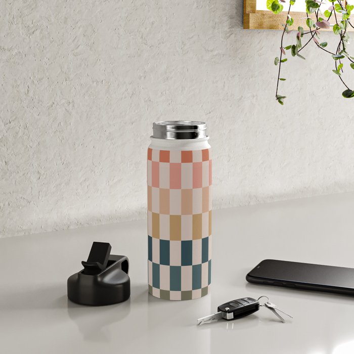 Green And Terracotta Stripes Water Bottle Gallery Image 4