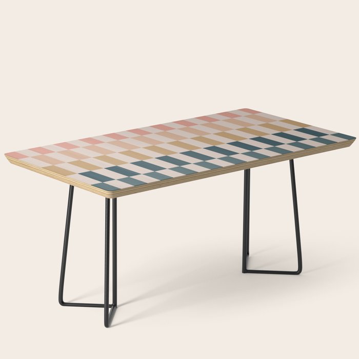 Green And Terracotta Stripes Coffee Table Gallery Image 1