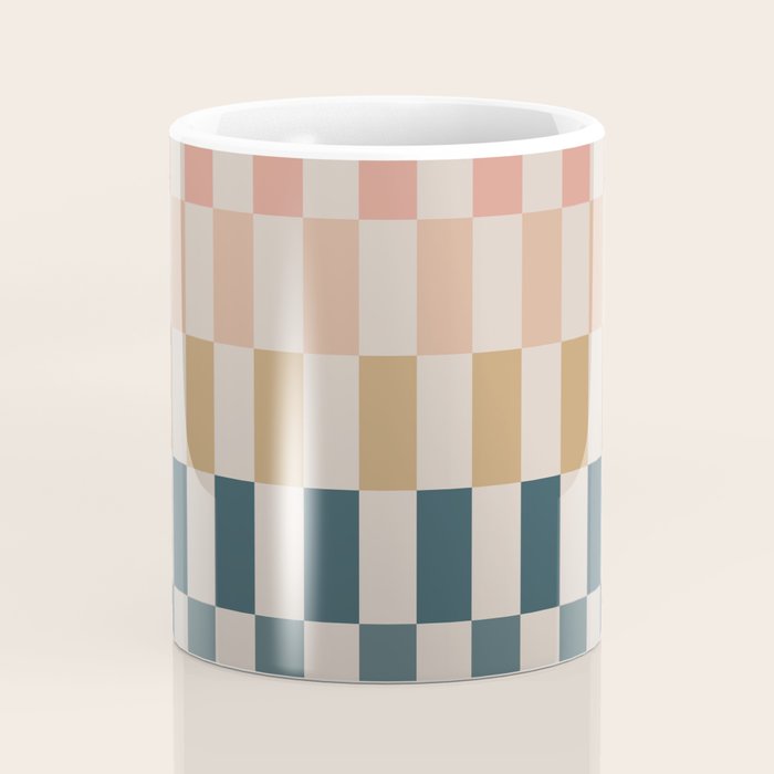 Green And Terracotta Stripes Coffee Mug Gallery Image 4