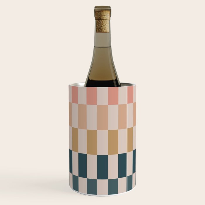 Green And Terracotta Stripes Wine Chiller Gallery Image 3