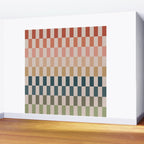 Green And Terracotta Stripes Wall Mural Gallery Image 2