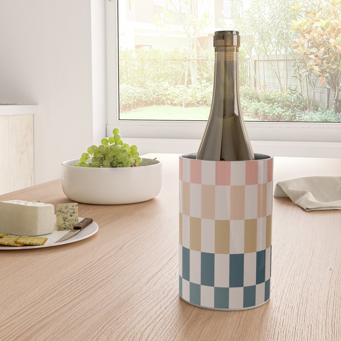 Green And Terracotta Stripes Wine Chiller Gallery Image 4