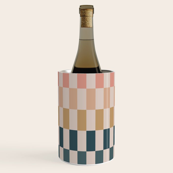 Green And Terracotta Stripes Wine Chiller Gallery Image 2
