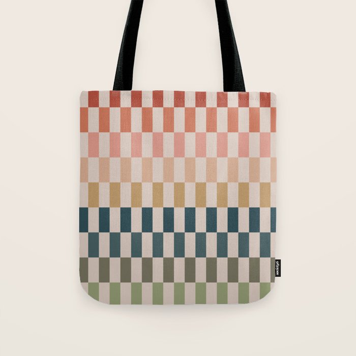 Green And Terracotta Stripes Tote Bag Gallery Image 1