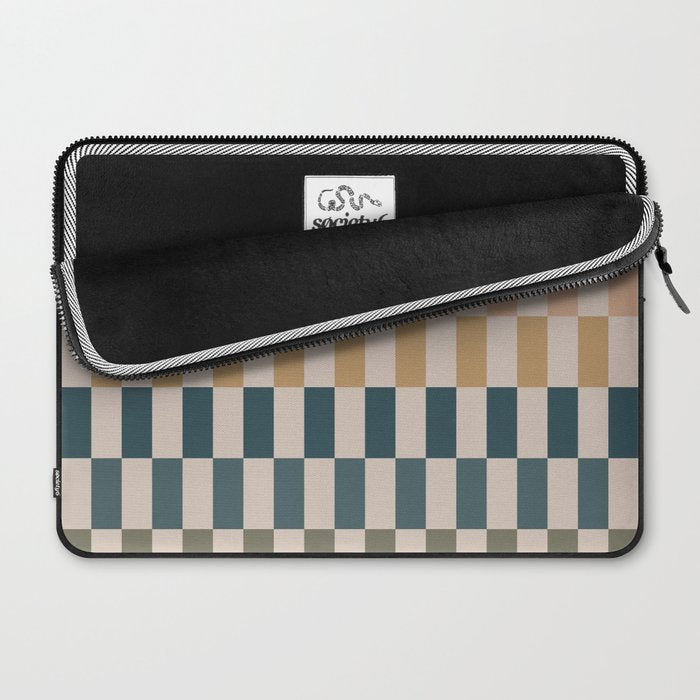 Green And Terracotta Stripes Laptop Sleeve Gallery Image 2