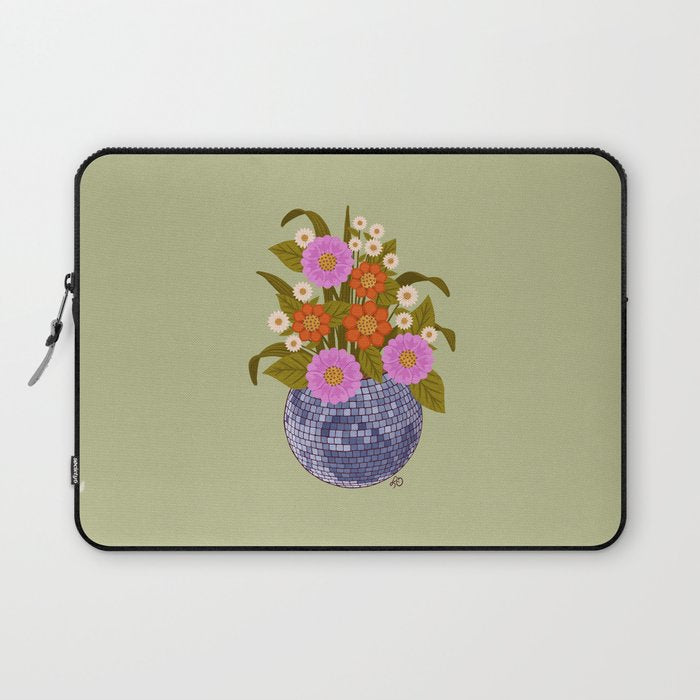 1970s Disco Ball Flower Pot  Laptop Sleeve Gallery Image 1