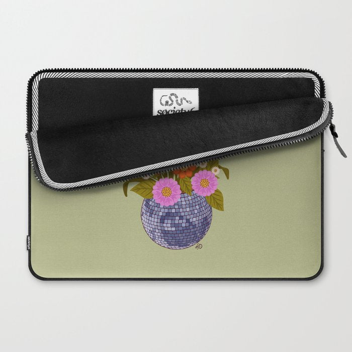 1970s Disco Ball Flower Pot  Laptop Sleeve Gallery Image 2