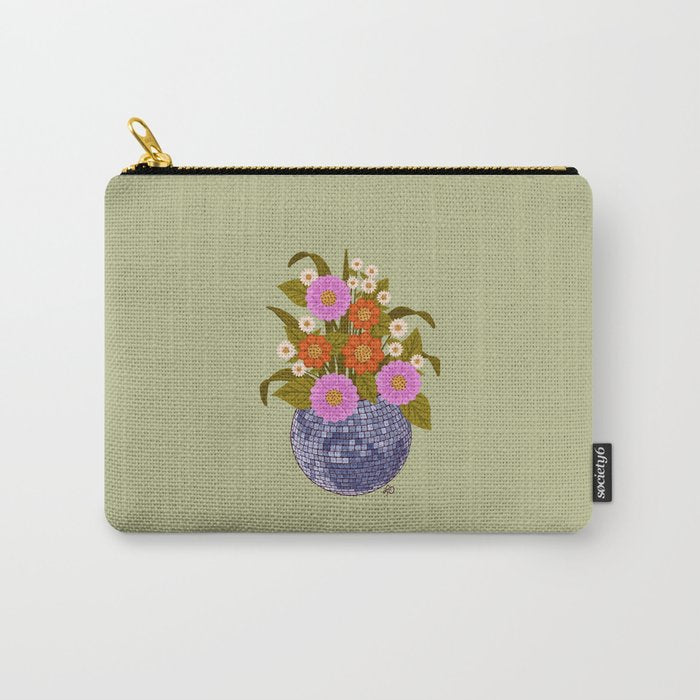 1970s Disco Ball Flower Pot  Carry All Pouch Gallery Image 1