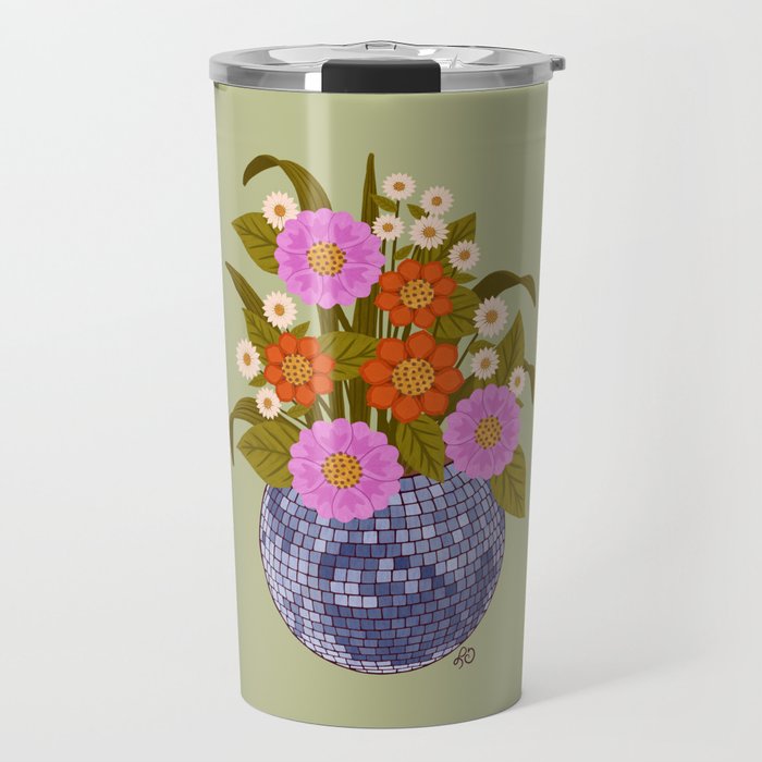 1970s Disco Ball Flower Pot  Travel Mug Gallery Image 1