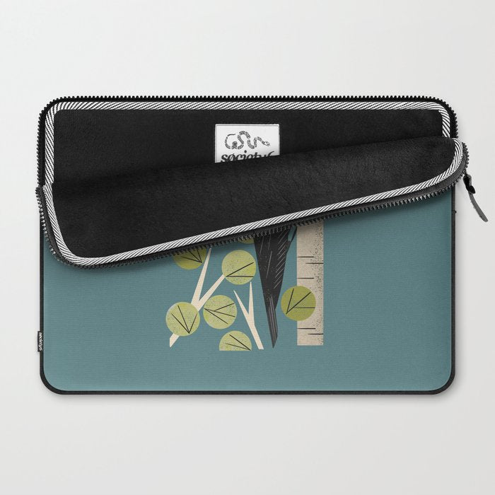 Woodpecker in Aspen Tree Laptop Sleeve Gallery Image 2