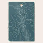Monstera No2 Teal Cutting Board Gallery Image 1