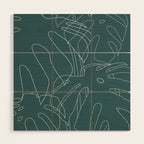 Monstera No2 Teal Wood Wall Art Gallery Image 1
