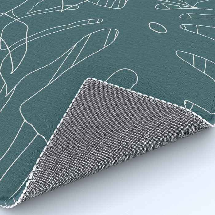 Monstera No2 Teal Rug Gallery Image 4