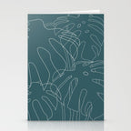 Monstera No2 Teal Stationery Card Gallery Image 2