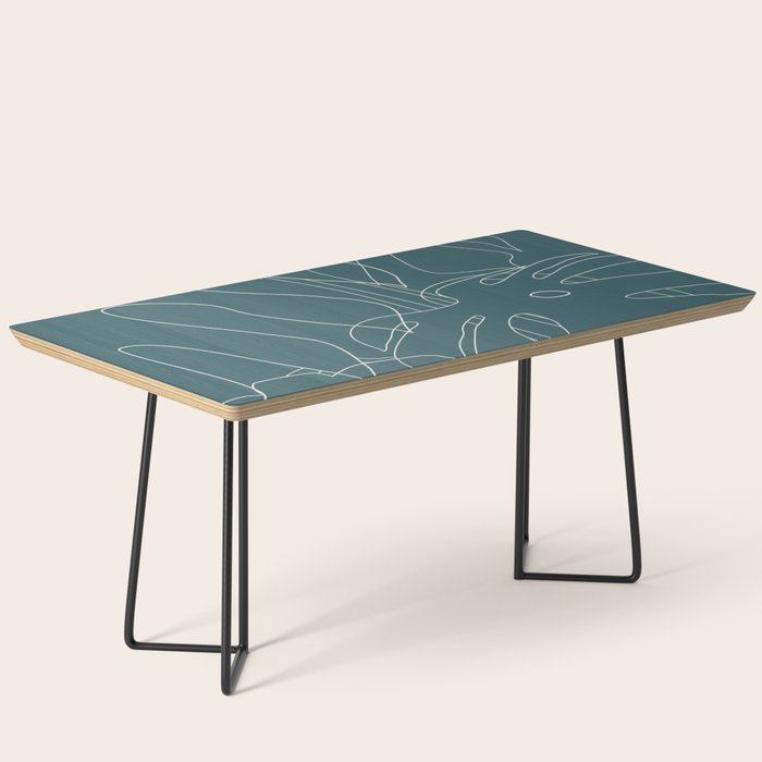 Monstera No2 Teal Coffee Table Gallery Image 1