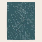 Monstera No2 Teal Poster Gallery Image 4