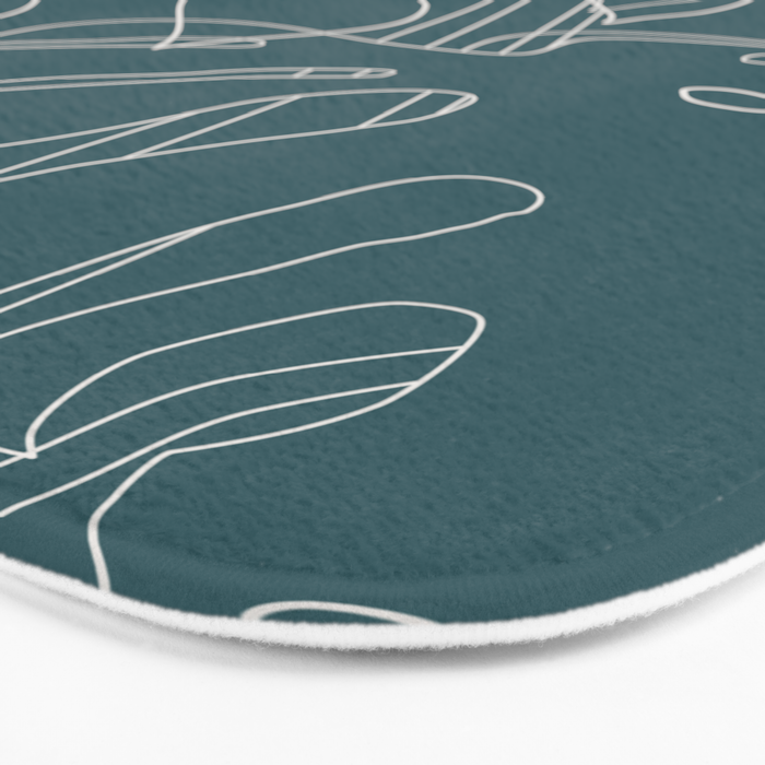 Monstera No2 Teal Bath Mat Gallery Image 3
