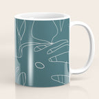 Monstera No2 Teal Coffee Mug Gallery Image 1