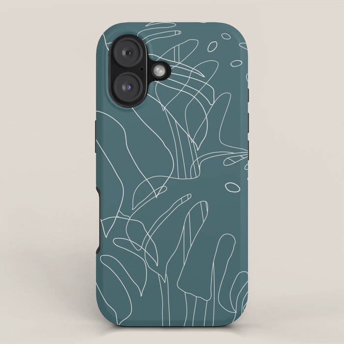 Monstera No2 Teal iPhone Case Gallery Image 1