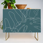 Monstera No2 Teal Credenza Gallery Image 1