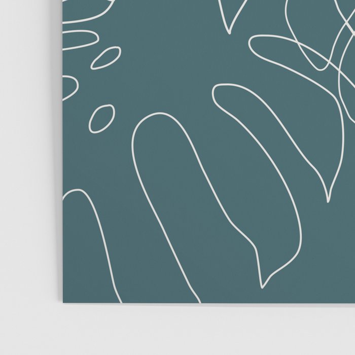 Monstera No2 Teal Poster Gallery Image 3