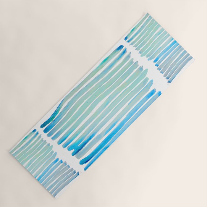 New Year Blue Water Lines Yoga Mat Gallery Image 1