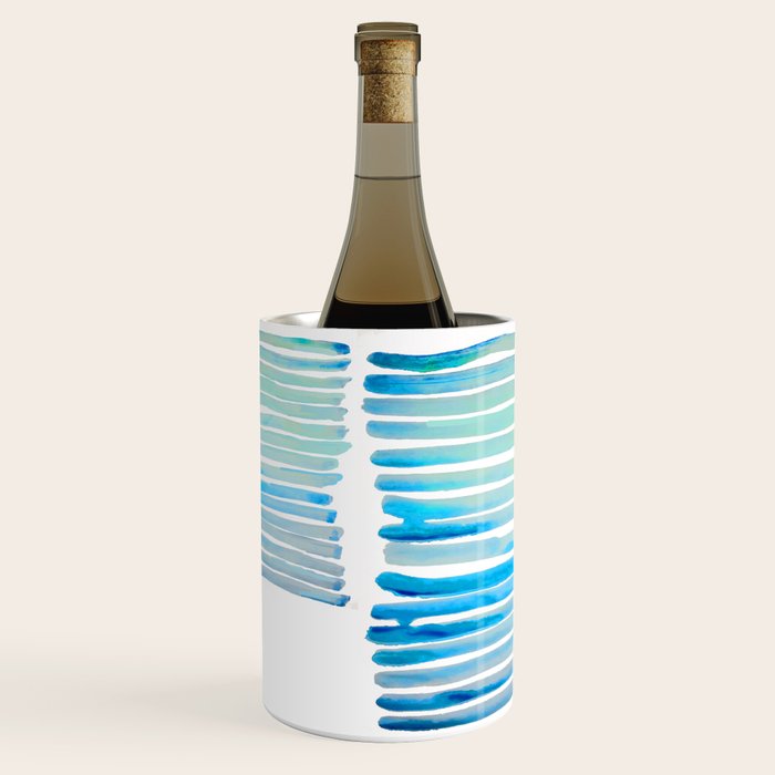New Year Blue Water Lines Wine Chiller Gallery Image 2