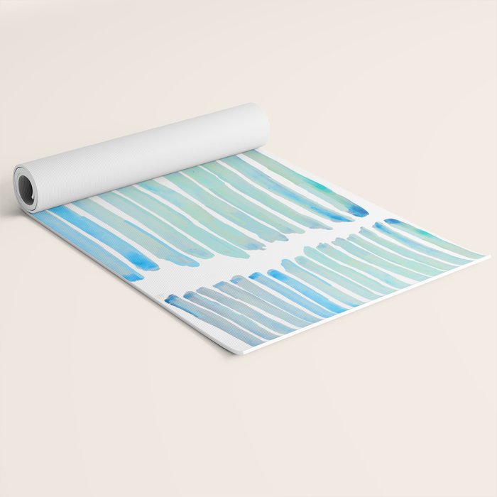 New Year Blue Water Lines Yoga Mat Gallery Image 2