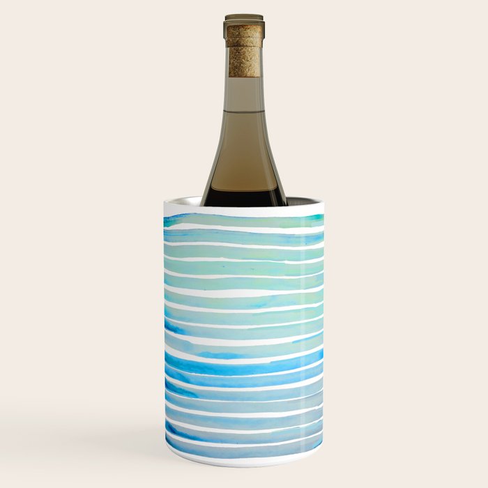 New Year Blue Water Lines Wine Chiller Gallery Image 1