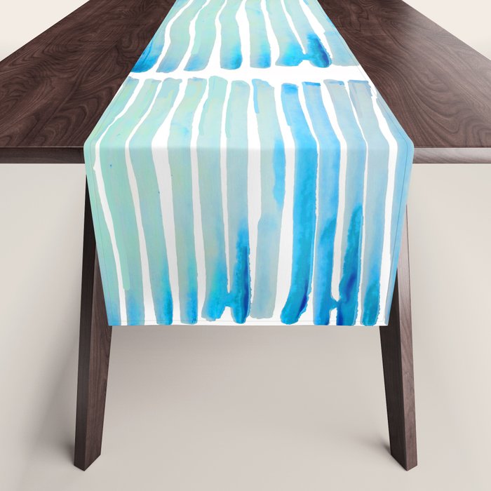 New Year Blue Water Lines Table Runner Gallery Image 1