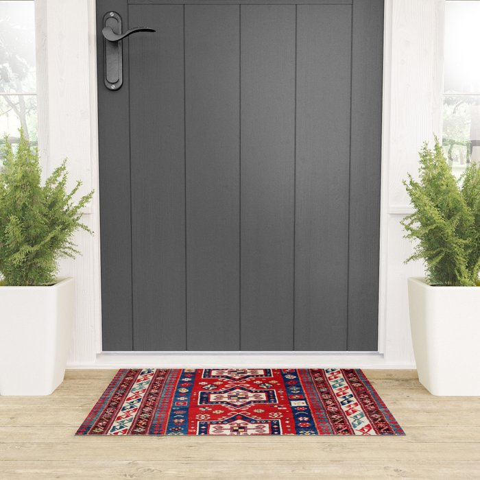 Kazak Fachralo Southwest Caucasus Rug Welcome Mat Gallery Image 3
