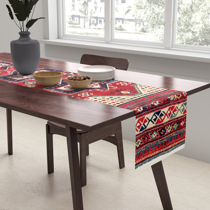 Kazak Fachralo Southwest Caucasus Rug Table Runner Gallery Image 2