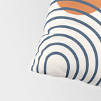 Mid Century Modern Geometric 199.2 in Navy Blue Orange Pillow Sham Gallery Image 4