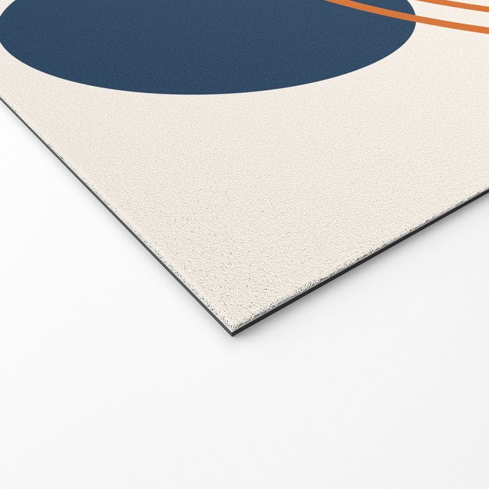 Mid Century Modern Geometric 199.2 in Navy Blue Orange Welcome Mat Gallery Image 2