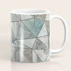 Teal And Grey Triangles Stained Glass Style Coffee Mug Gallery Image 1