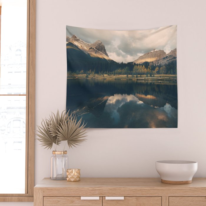 Mystic Mountain - Banff Nature, Landscape Photography Wall Tapestry Gallery Image 2