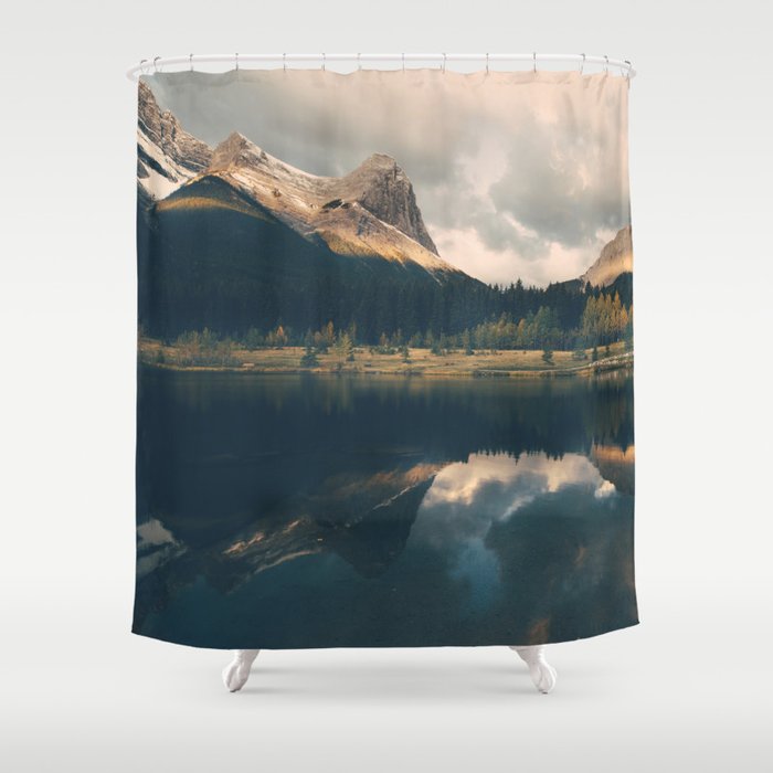 Mystic Mountain - Banff Nature, Landscape Photography Shower Curtain Gallery Image 1