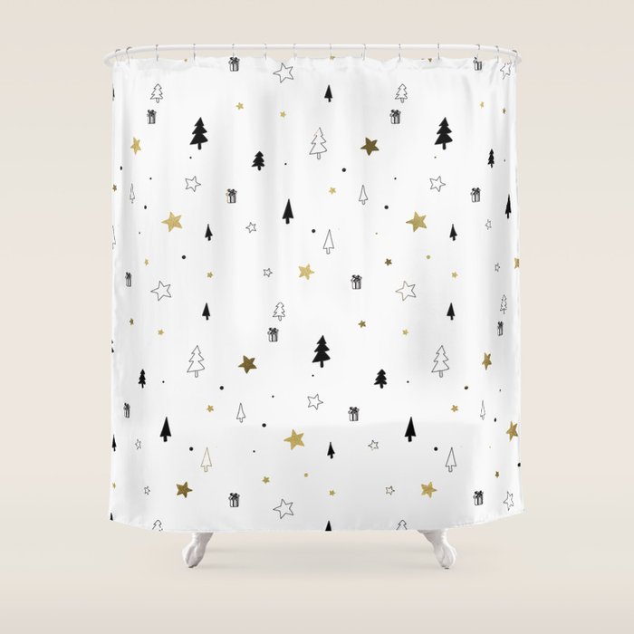 Christmas Pattern Shower Curtain Gallery Image 1