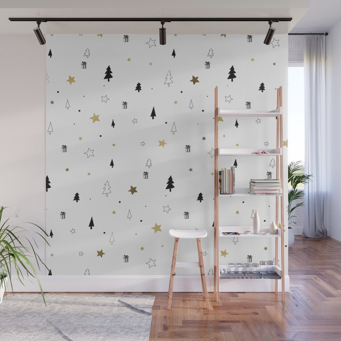 Christmas Pattern Wall Mural Gallery Image 1